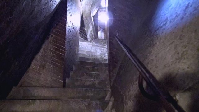Internal steps of Giotto's bell tower. The 413 ancient steps to reach the panoramic area of the tower.
