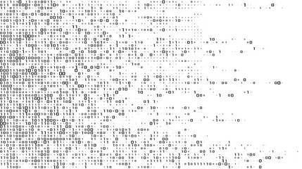 A stream of binary matrix code on the screen. numbers of the computer matrix. The concept of coding, hacker or mining of crypto-currency bitcoin