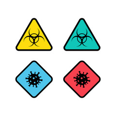 Vector icon set for virus in colorful style