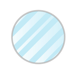 Mirror isolated Interior decoration in frame, circle and oval shape. Rectangle furniture vector element. Blank space for reflection.