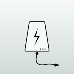 Battery vector icon, charge symbol. Simple, flat design for web or mobile app