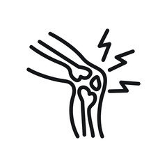 Knee pain thin line icon. Vector.