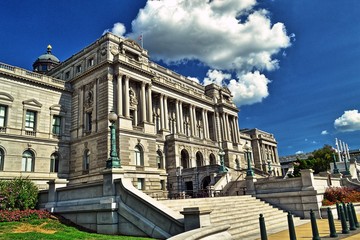 Exterior of the Library of Congress. The library officially serves the U.S. Congress. - obrazy, fototapety, plakaty