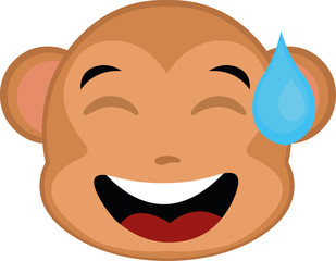 Vector illustration of monkey emoticon