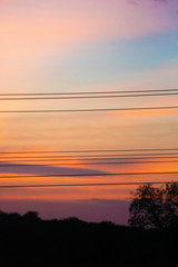 sunset over the trees