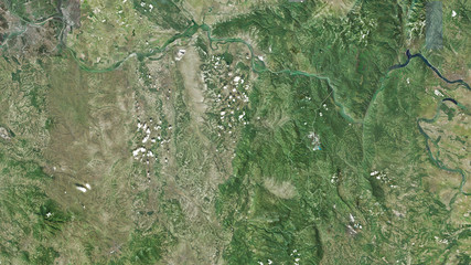 Braničevski, Serbia - outlined. Satellite