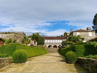 Pazo de Oca mit seinen Gärten und Parkanlagen in Galicien in Spanien in der Nähe von Santiago de...