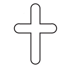 Fototapeta premium cross flat design icon on white, stock vector illustration