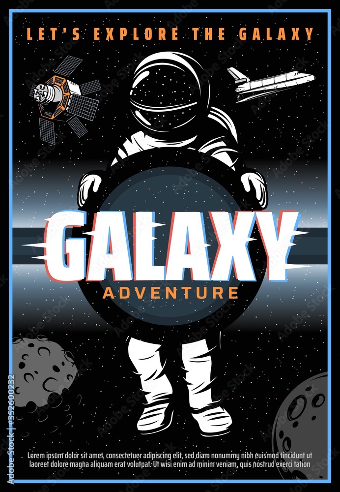 Aufkleber astronaut or spaceman in outer space, vector with glitch effect. spaceman galaxy explorer in spacesu