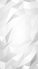 White abstract background. Lowpoly backdrop. Crumpled paper. 3D illustration