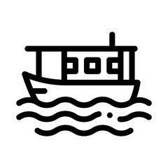 water yacht inmiddle of sea icon vector. water yacht inmiddle of sea sign. isolated contour symbol illustration