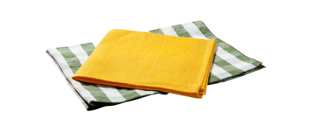 Kitchen towel, napkin isolated. Top view mockup