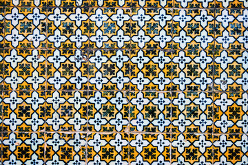 Traditional ornate portuguese decorative color tiles azulejos. Abstract background. Seamless colorful patchwork in turkish style.