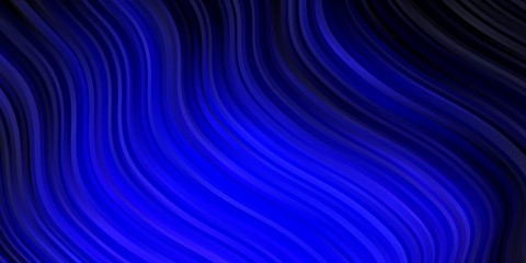 Dark BLUE vector texture with curves. Colorful illustration in abstract style with bent lines. Best design for your posters, banners.