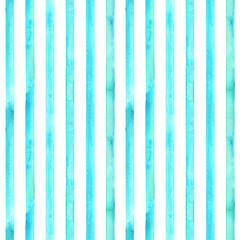 Watercolor Stripe Plaid Seamless Pattern Black Stripes On Teal 