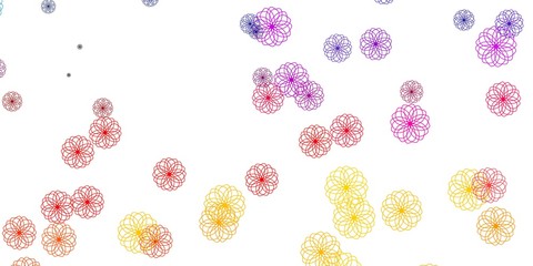 Light Red, Yellow vector background with bubbles.