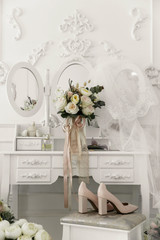 Bride's flowers and shoes
