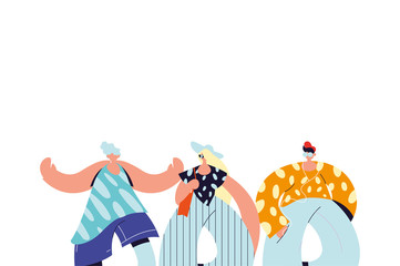 Urban people with casual cloth vector design