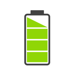 Battery charge level indicator bar icon, full, empty or loading on white for design, stock vector illustration