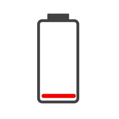Battery charge level indicator bar icon, full, empty or loading on white for design, stock vector illustration