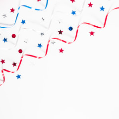4th of July American Independence Day. Happy Independence Day, decorations on white background....