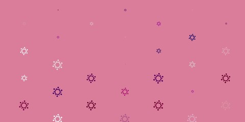 Light Pink vector background with covid-19 symbols.