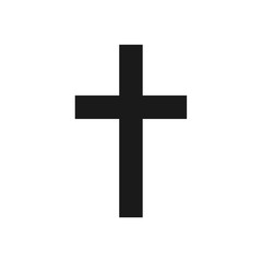 Christian cross icon vector illustration isolated on white.