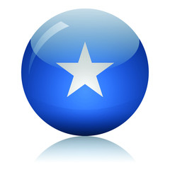 Somalia flag glass button vector illustration