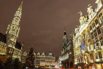 Fototapeta na wymiar Grote Markt - The main square and Town hall of Brussels, Belgium, Europe.