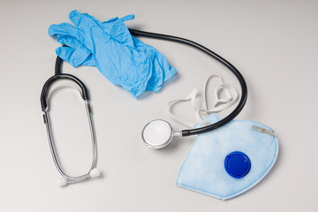 a set of medical equipment for doctor's protection 