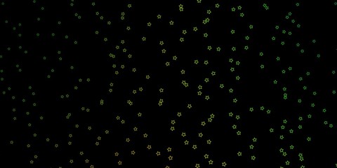 Dark Green, Yellow vector pattern with abstract stars. Modern geometric abstract illustration with stars. Pattern for wrapping gifts.