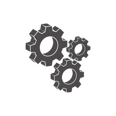 Gears icon in flat style.Vector illustration.	