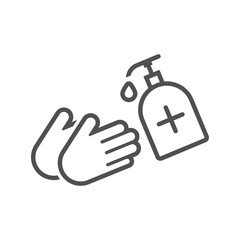 Sanitize your hands icon in flat style.Vector illustration.	