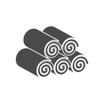 Lawn rolls icon in a flat style.Vector illustration.