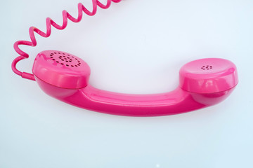 pink phone on the table