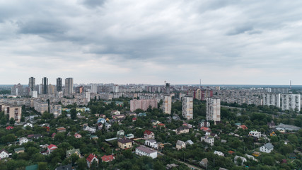 Kiev. Ukraine. Panorama of the city on the left bank of the Dnieper. New bridge