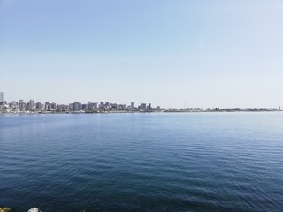 view of the city from the river
