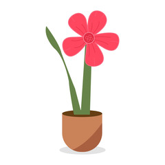 Naklejka na ściany i meble Vector illustration flower, plant growing in a pot. Potted plant icon.Seedling icon. A creative vector illustration
