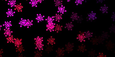 Dark pink vector texture with disease symbols.