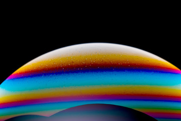 Half of a soap bubble, an abstract semicircle background. The model of the cosmos or the planets