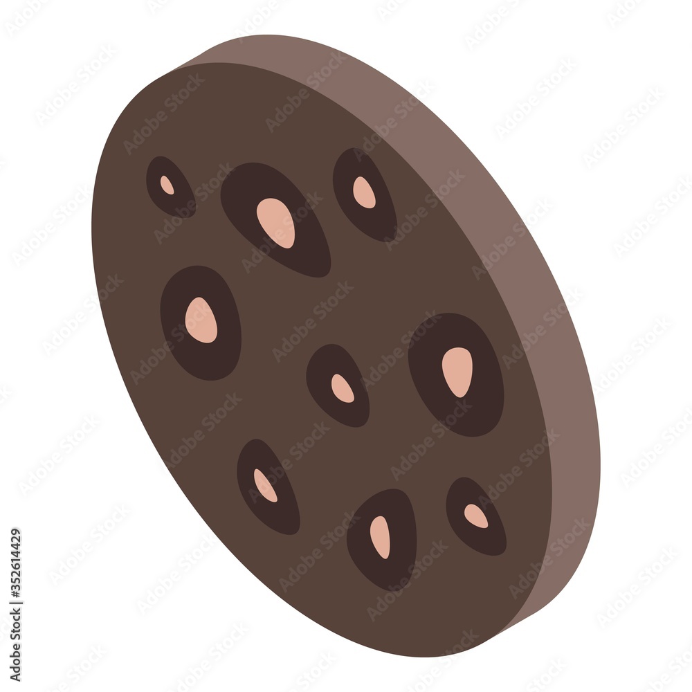 Poster sausage slice icon. isometric of sausage slice vector icon for web design isolated on white backgrou