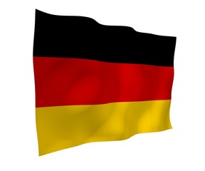 Flag of Germany. Wide format 3D illustration. State symbol of the Federal Republic of Germany. 3D rendering