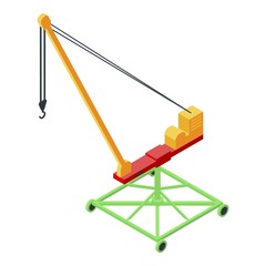 Crane icon. Isometric of crane vector icon for web design isolated on white background