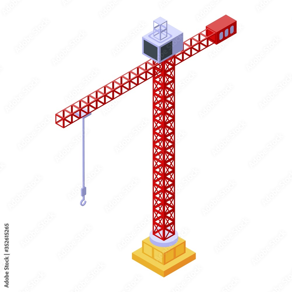 Poster load crane icon. isometric of load crane vector icon for web design isolated on white background