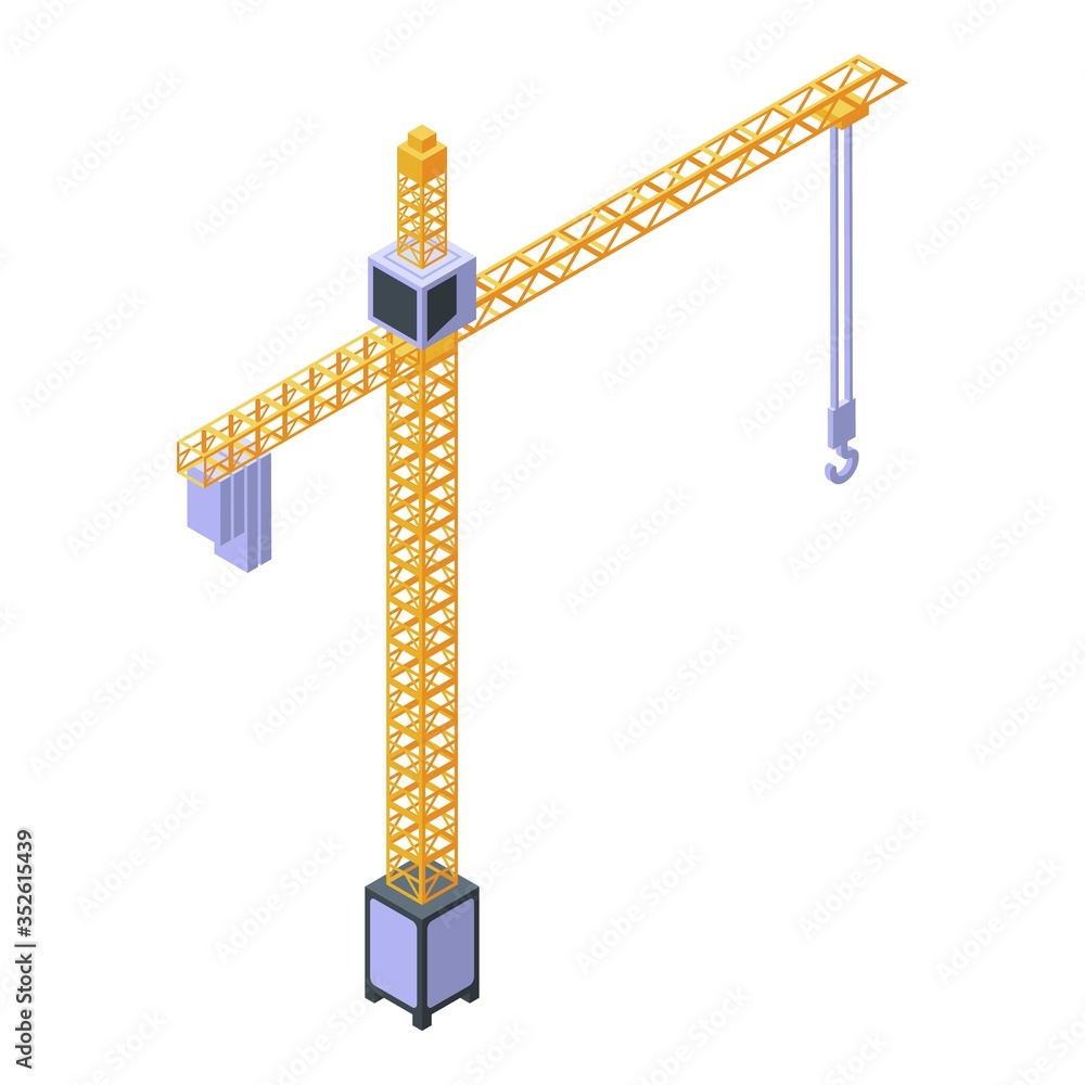 Poster capacity crane icon. isometric of capacity crane vector icon for web design isolated on white backgr