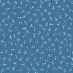 Seamless vector pattern with doodle anchors. Seamless pattern can be used for wallpaper, pattern fills, web page background, surface textures.