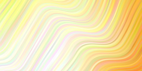 Light Orange vector pattern with curves. Brand new colorful illustration with bent lines. Pattern for ads, commercials.