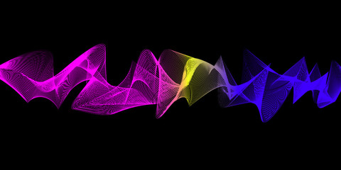 Abstract wavy lines modern vector background. Creative neon colors.