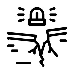 earthquake signal icon vector. earthquake signal sign. isolated contour symbol illustration