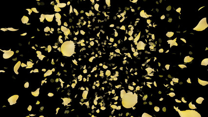 Rose Petals Flower fluttering 3D illustration background